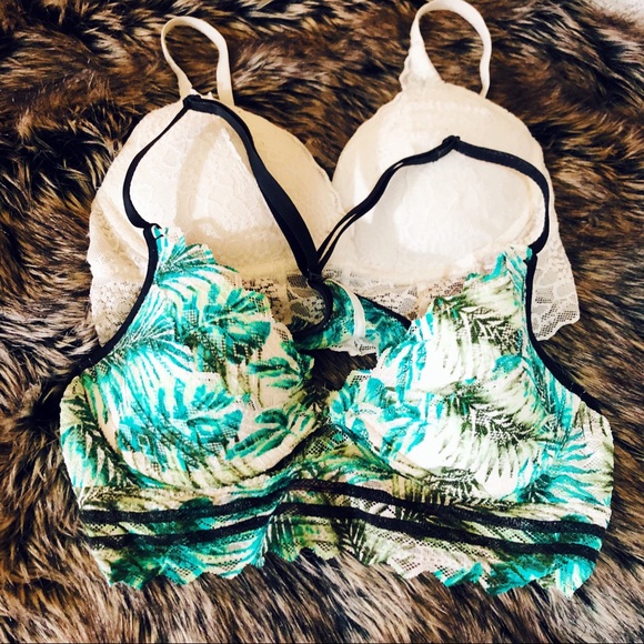PINK Victoria's Secret Other - VS PINK lace padded bralette bundle tropical white
